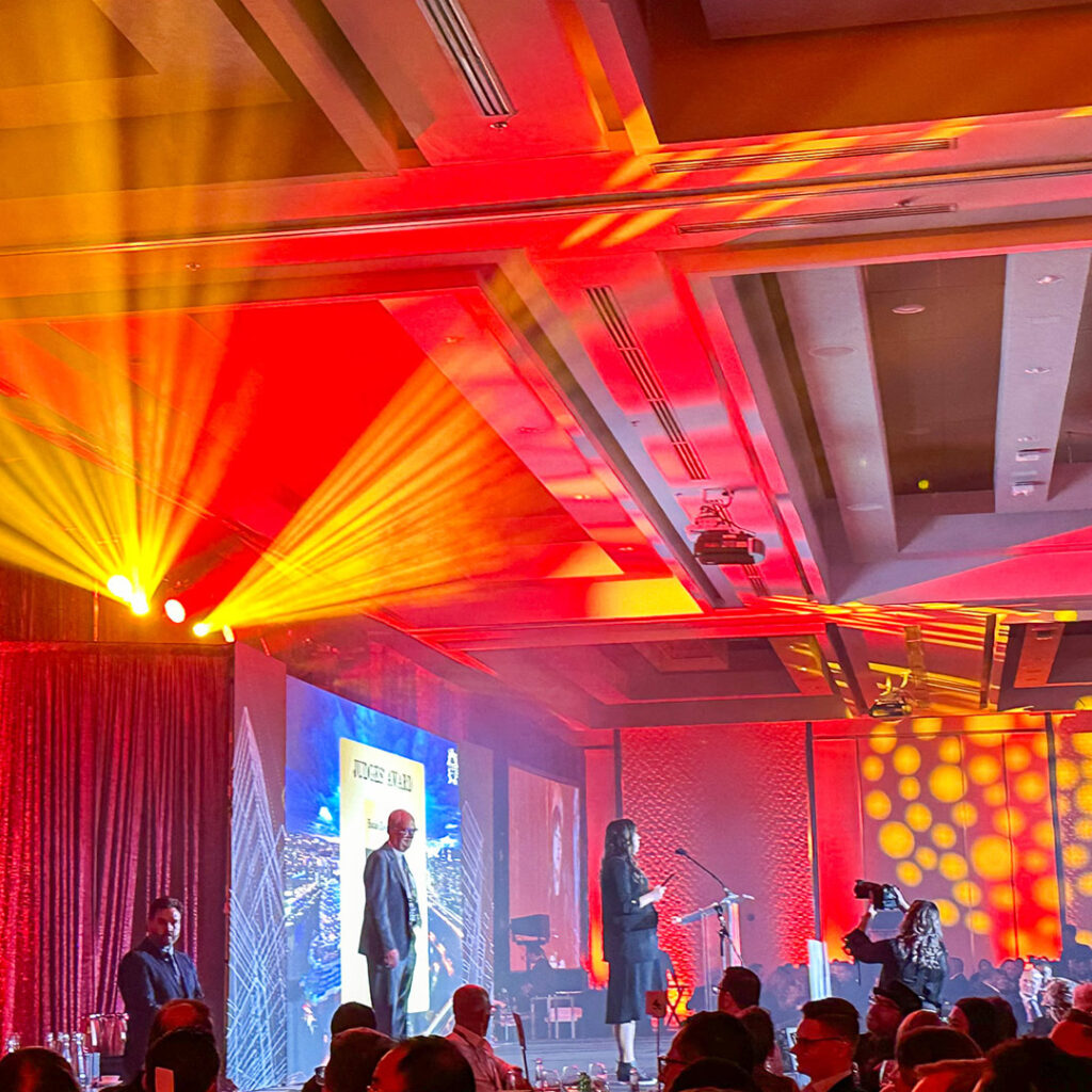 Houle's staff giving speech at the 2024 VRCA Award Gala for Third Space Commons