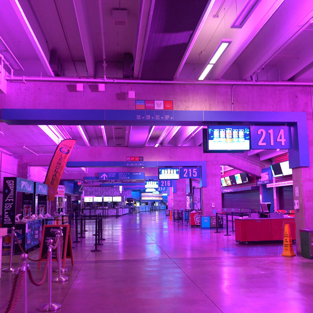 BC Place Pink Light